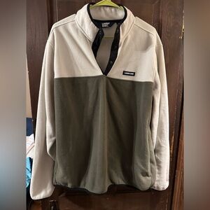 Lands' End Two-Tone Fleece Pullover